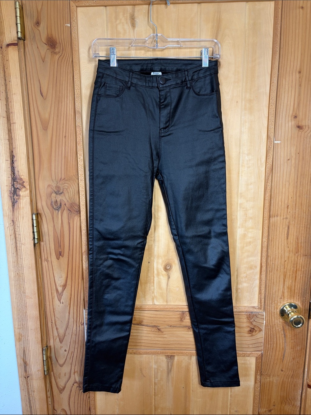 🔥5 for $25🔥 Black Women's Slim Shiny Stretch Jeans